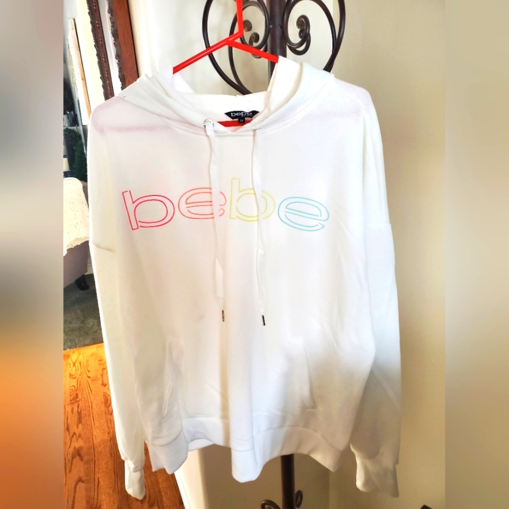 Bebe White Hoodie plus size Woman
